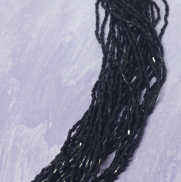 👍5 For $20 Coldwater Creek Black Glass Bead Multi Strand Necklace - Picture 4 of 9
